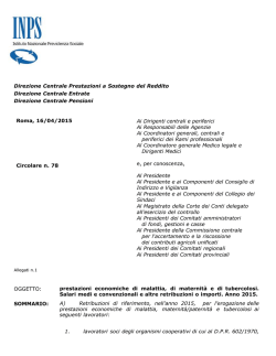 INPS, Circolare 16 aprile 2015, n. 78