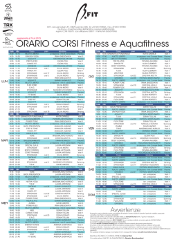 ORARIO CORSI Fitness e Aqua tness