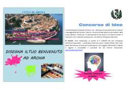 Bando di concorso "BENVENUTI AD ARONA"