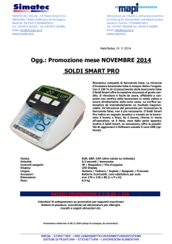 Ogg.: Promozione mese NOVEMBRE 2014 SOLDI SMART