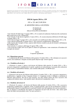 DM 04 Agosto 2014 n. 139 GU n. 221 del 23.09.2014