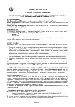Bando di ammissione - Universit&agrave; degli Studi di Pavia