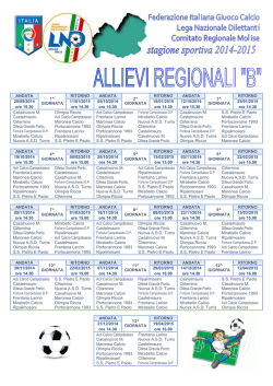 Calendario Allievi 2014/2015 - polisportiva SS.Pietro e Paolo