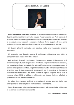 Saluto del DS G. M. Sabella