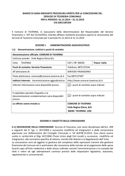 bando di gara - Comune di Tavenna