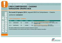 DAL 23 GIUGNO 2014 LINEA CAMPOBASSO
