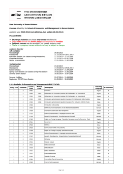 Free University of Bozen-Bolzano Courses offered by the School of