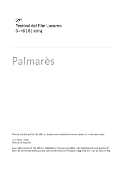 Palmar&egrave;s 2014 EN - Festival del film Locarno
