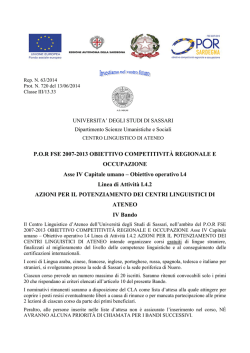 IV Bando selezione destinatari corsi di lingue straniere P.O.R.