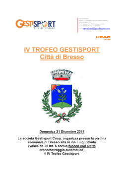 IV TROFEO GESTISPORT Citt&agrave; di Bresso