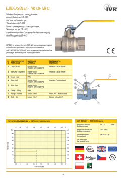 ELITE GAS EN 331 - IVR 100 - IVR 101