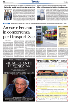 Arcese e Fercam in concorrenza per i trasporti Sae