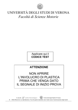 Facoltà di Scienze Motorie - Università degli Studi di Verona