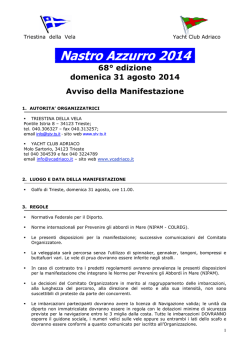 Nastro Azzurro 2014 - Yacht Club Adriaco