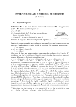 E SUPERFICI REGOLARI E INTEGRALI DI SUPERFICIE E1