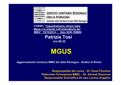 MGUS- Dr.ssa Patrizia Tosi
