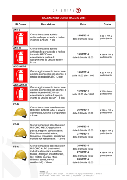 CALENDARIO CORSI MAGGIO 2014 ID Corso