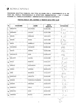 Prova orale - 11 marzo 2014 ore 14:00