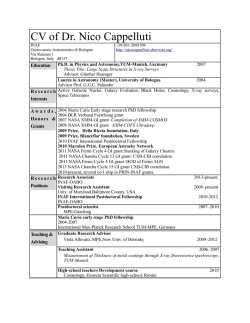 CV of Dr. Nico Cappelluti