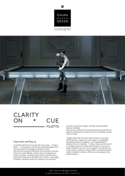 CLARITY ON CUE - Calma e Gesso