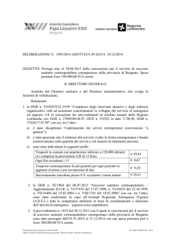 Proroga sino al 30.06.2015 delle convenzioni per il servizio di