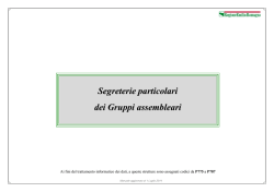 Segreterie particolari dei Gruppi assembleari