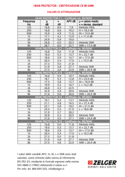 Dati tecnici Hear Protector x stampa
