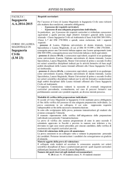 Bando 2014-2015 LM Civile