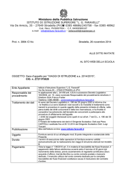 Bando di gara per viaggi di istruzione a.s. 2014/15