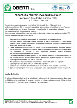 Procedura prelievo campione olio