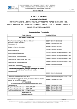 Elenco Elaborati cassano chiari