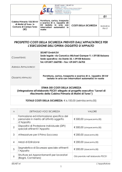 Costi della sicurezza quadri MT