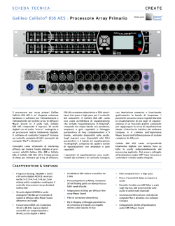 Galileo Callisto® 616 AES : Processore Array Primario