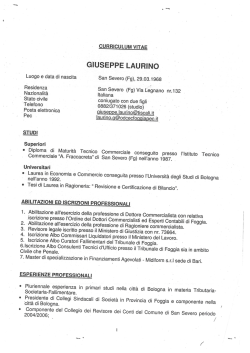 GIUSEPPE LAURINO curriculum - Comune di Canosa di Puglia