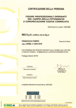 Photographer certified UNI 11476:2013