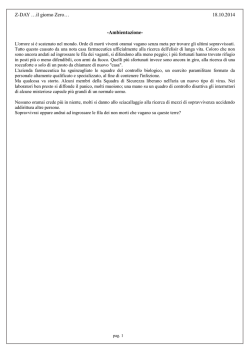 Z-DAY &hellip;il giorno Zero&hellip; 18.10.2014 -Ambientazione-