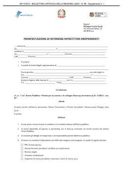 manifestazione di interesse investitori indipendenti