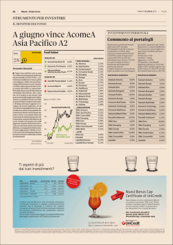 A giugno vince AcomeA Asia Pacifico A2