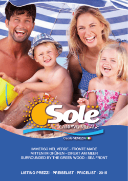 LISTINO PREZZI &middot; PREISELIST &middot; PRICELIST &middot; 2015 IMMERSO NEL