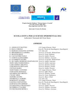 elenco in ordine alfabetico degli ammessi alla scuola estiva 2014