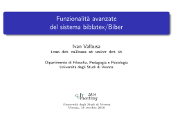 Funzionalit&agrave; avanzate del sistema biblatex/Biber