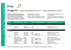 Elenco delle varieta ortaggi bio