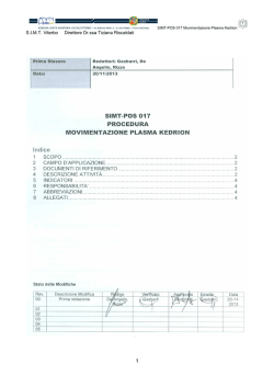 SIMT-POS 017 Movimentazione Plasma Kedrion