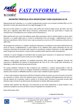 Informativa incontro Trenitalia DPLH su ripartizione