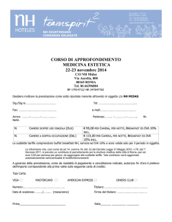 Scheda alberghiera 2014 - Fondazione Fatebenefratelli