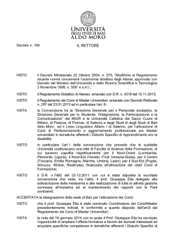 25 posti bando Master DSA 2013-2014