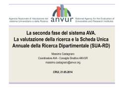La seconda fase del sistema AVA. La valutazione della ricerca e la