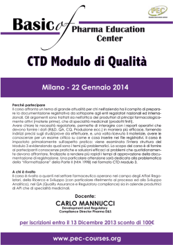 Corso PEC &ldquo;CTD - Modulo di Qualit&agrave;&rdquo;
