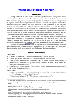 TRACCE DEL CONCORSO A 365 POSTI