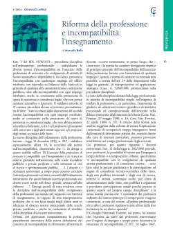 Riforma della professione e incompatibilità